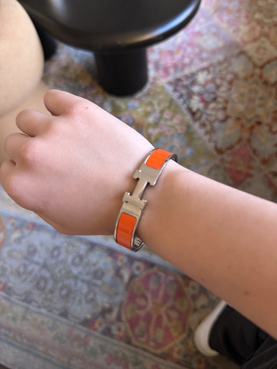 Orange And Silver Hermes Bangle | eBay