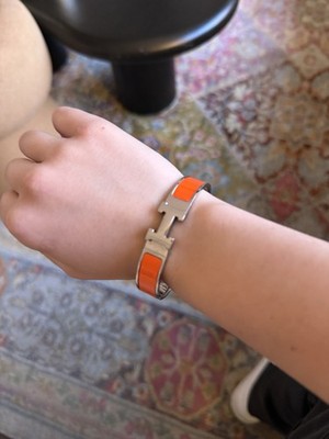 HERMES シルバー オレンジ バングル Orange And Silver Hermes Bangle | eBay