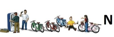 N Scale - BICYCLE BUDDIES  - 9 PCS.- WOO-A2194
