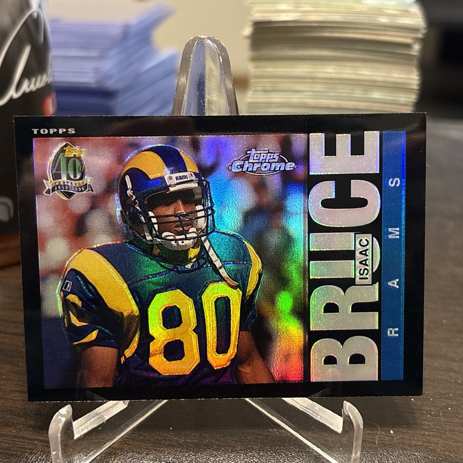 1996 Topps Chrome 40th Anniversary Retro Refractor Isaac Bruce #30 HOF rams