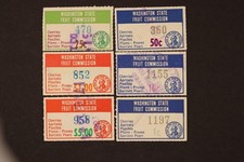 Washington State Fruit Commission Revenue Stamps Set 1c 10c 25c 50c $1 $5 Used