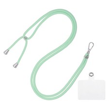 Phone Lanyard Adjustable Neck Lanyard with Transparent Patch Mint Green