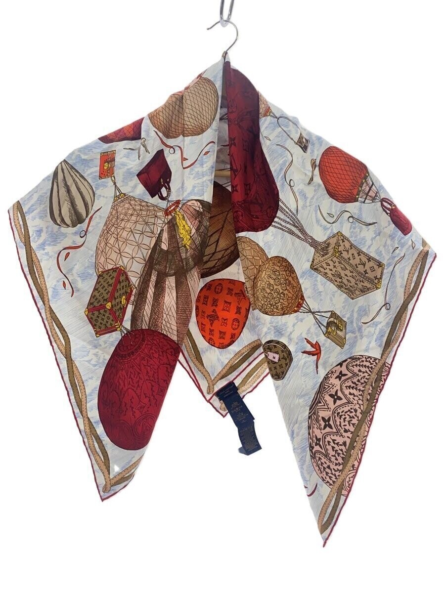 LOUIS VUITTON Carré 90 Up and Away Scarf RED All‑Over Print 23SS