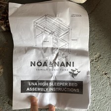 Noa and Nani Una High Sleeper Bed White with Mattress- Excellent Condition