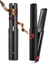 JMFONE Cordless Portable Hair Straightener, Mini Cordless Flat Iron and Curle...
