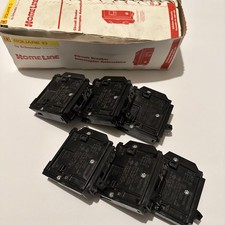 New Lot Of 6 Square D Type HOM 20 Amp Single Pole Circuit Breakers