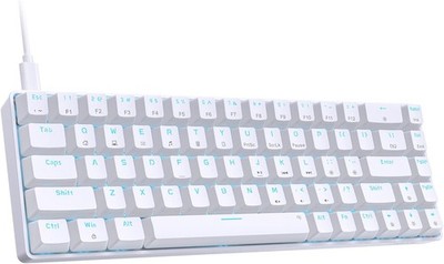 DIERYA T68SE 60% Mechanical Gaming Keyboard 68 Key Red Switch White Wired