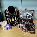 HUGE Vintage & Modern Costume Estate Jewelry Lot Wearable Necklace Pin Earring