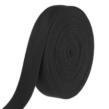 Cotton Webbing 1.3 Inch 11 Yard Polyester Cotton Webbing Strap, Black