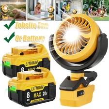 Cordless Fan For Dewalt 20V Max Li-Ion Battery Jobsite Fan for Camping Workshop