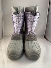 Sporto Girls Winter Boots Brown Suede Rubber Snow Waterproof Pull On Size 3