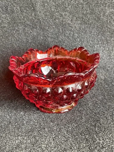 Fairy Lamp Ruby Hobnail By Fenton, Base Only