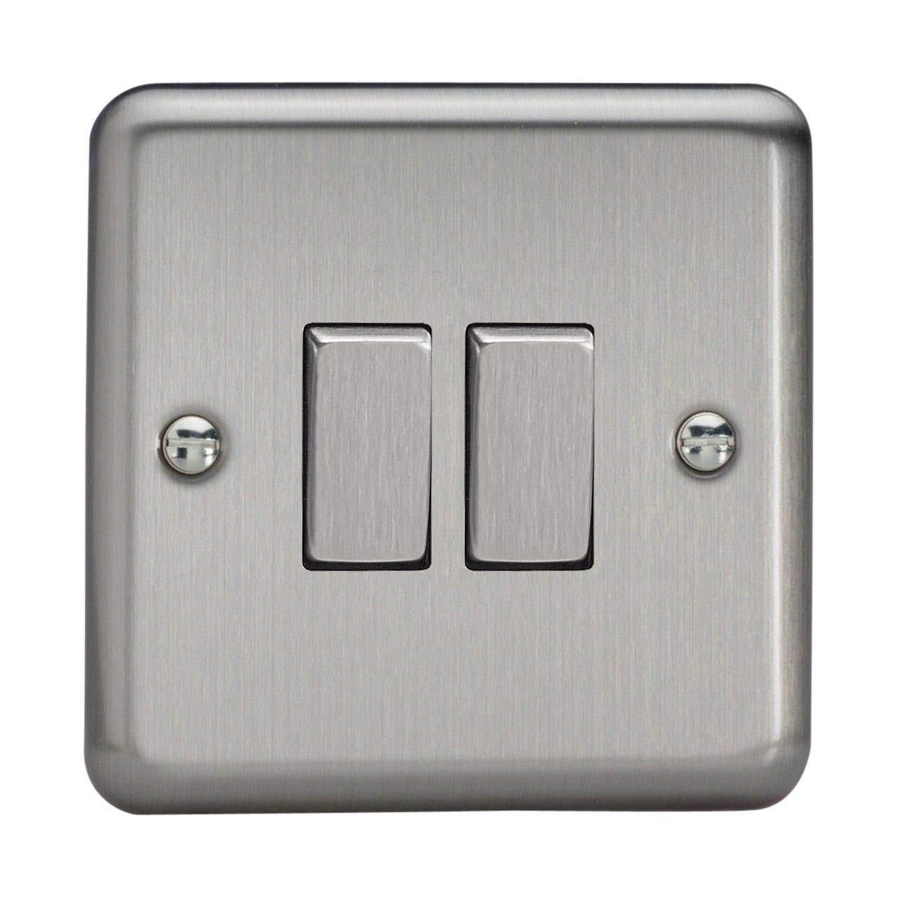 Varilight 2-Gang 1-Gang Intermediate 10 Amp Switch Matt Chrome