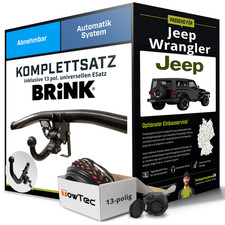 Anhängerkupplung BRINK abnehmbar für JEEP Wrangler +E-Satz Kit NEU AHK