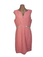 Tahari Arthur S Levine Tweed Womens Pink/white Sheath Lined Dress Sz 12