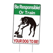 Funny No Poop Dog Sign - 12"x 8" Double Side Pick up after Your Dog Sign I