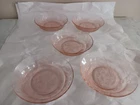 (5)Macbeth Evans ScarcePink Depression Dogwood Dessert Bowls