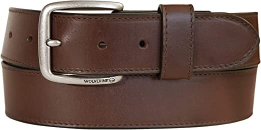 Wolverine Loader Work Belt - 100% Full-Grain Leather With Interchangeable Buckle (Size 36, Brown)