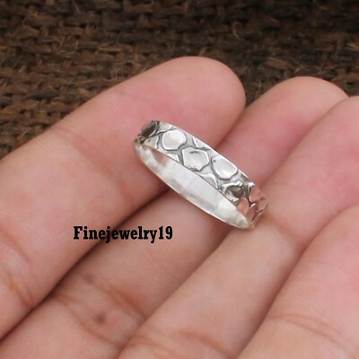 Solid 925 Sterling Silver Band Ring Statement Handmade Ring Gift