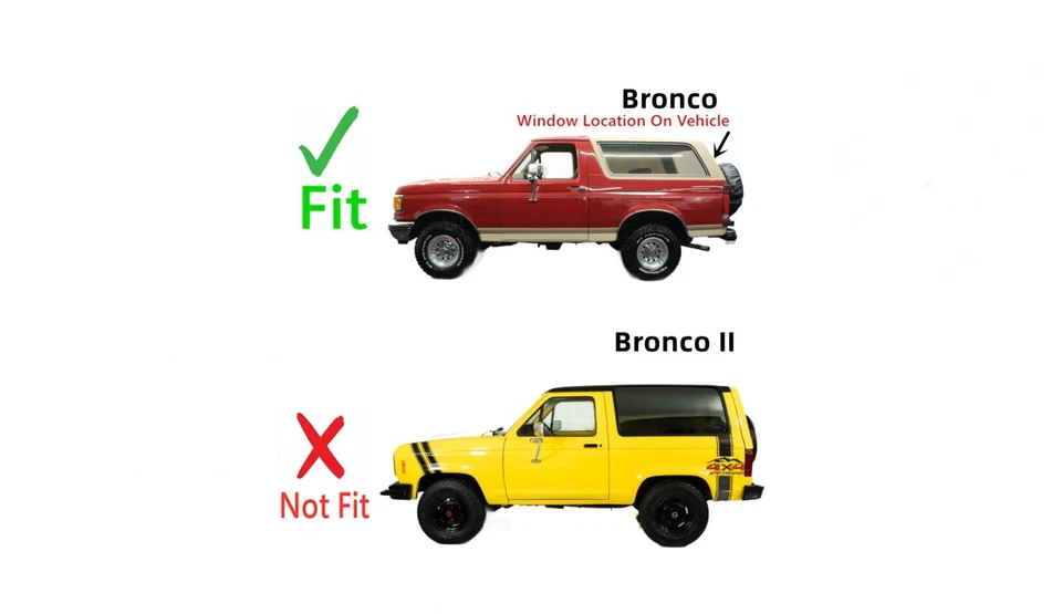 Fit 1980-1996 Ford Bronco Rear Back Window Glass Power Drop Down Non-Heated - Imagem 4 de 4