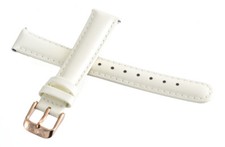 Invicta Womens 16mm x 14mm White Patent Leather Watch W/ Rose Gold Buckle Band