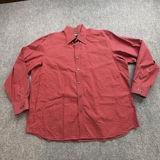 Eddie Bauer Shirt Mens 2XL Red Plaid Wrinkle Resistant Preppy Workwear Heritage