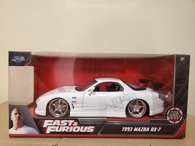 Jada 1:24 Fast & Furious 1993 Mazda RX-7 Rare Diecast White