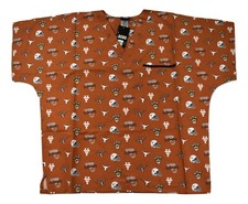 Texas Longhorns Mens Womens Adult Scrub Scrubs Nurse Doctor Shirt Top NWT S, M