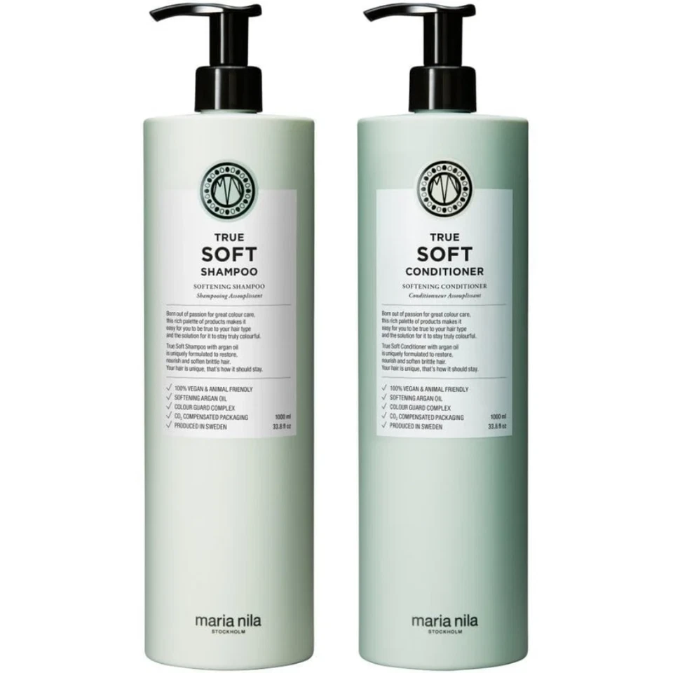 Maria Nila True Soft Shampoo & Conditioner 1000ml Duo