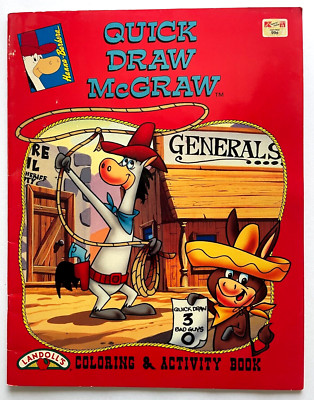 RARE Quick Draw McGraw Coloring & Activity Book 1994~ 14'' X 11''