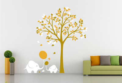 Großer Elefantenbaum Wand Vinyl Aufkleber Aufkleber Abnehmbar Kinderzimmer Baby UK