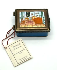 Kelvin Chen Enameled Trinket Box w/ Hinged Lid ~ van Gogh Bedroom in Arles ~2000