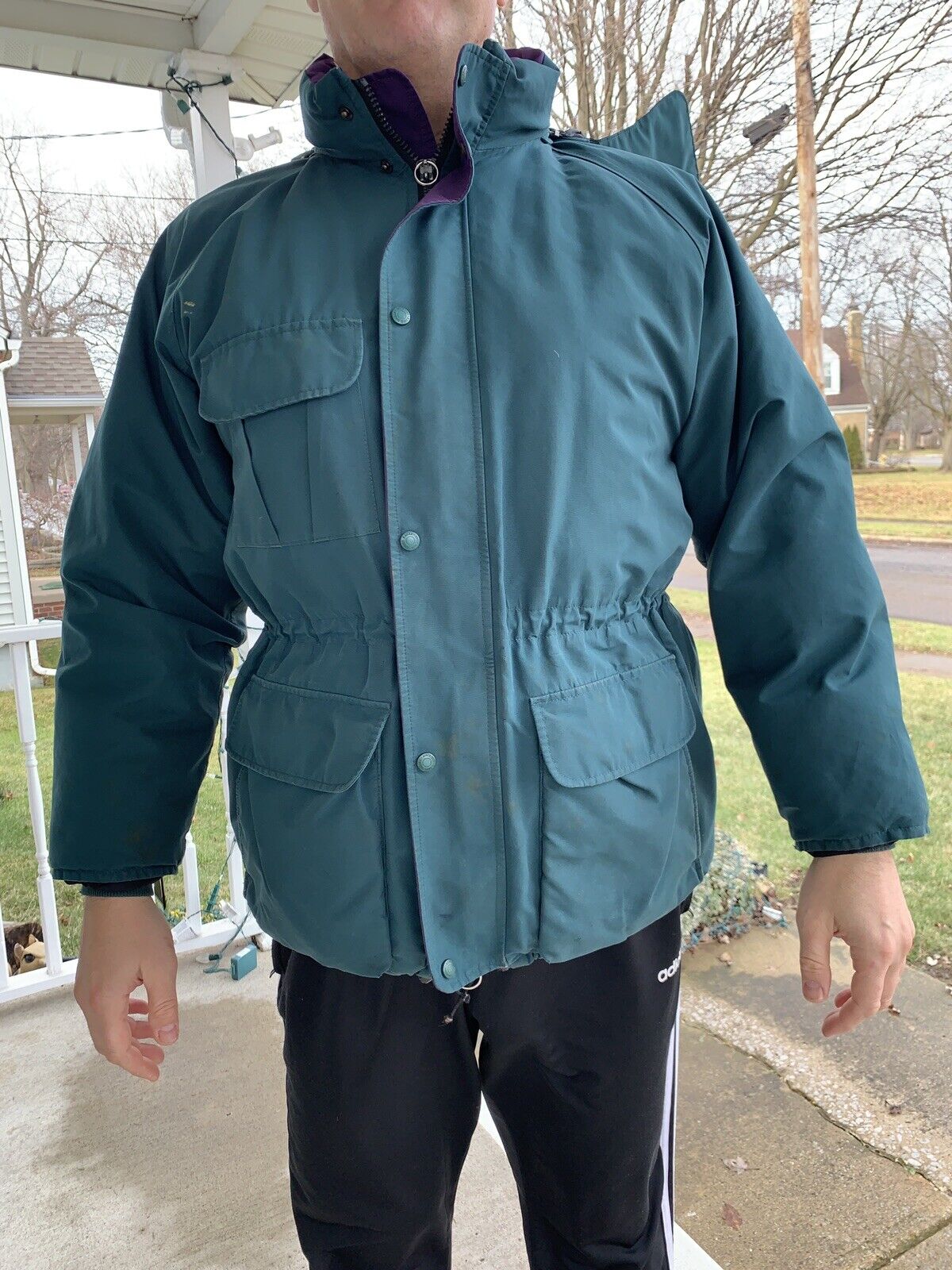 Vtg Eddie Bauer Ridge Line Goose Down Hooded Puffer Jacket GORE