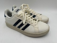 ADIDAS WOMENS GRAND COURT SNEAKER TENNIS SHOES WHITE BLUE SIZE 8