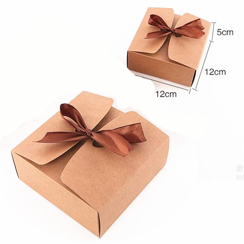 10pcs Large Size Kraft Cake Gift Heart Candy Wedding Party Rustic Boxes 12cm - Picture 3 of 5