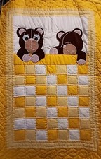 Handmade Baby/Toddler quilt Bears With Care Bears Backing 50x36