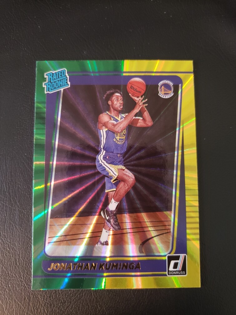 2021-22 Donruss Jonathan Kuminga Green Yellow Laser Rated Rookie #240