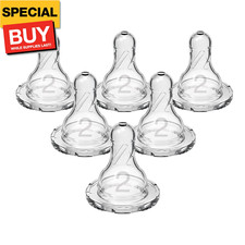 Dr. Brown s Natural Flow Level 2 Narrow Baby Bottle Silicone Nipple, Medium Flow