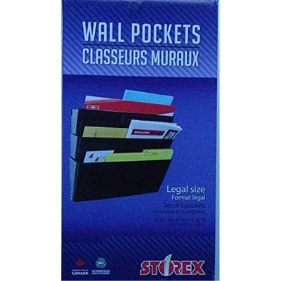 Storex Wall Files, Legal Size, Black, 18-Count