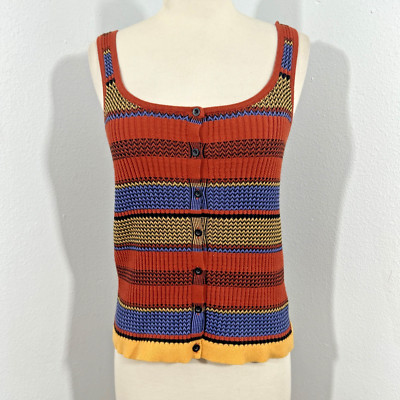 Blue Rain Francescas Tank Top Womens L Stripped Ribbed Y2K