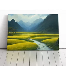 Stream To The Mountains Canvas Wall Art Print Framed Picture Decor Living Room