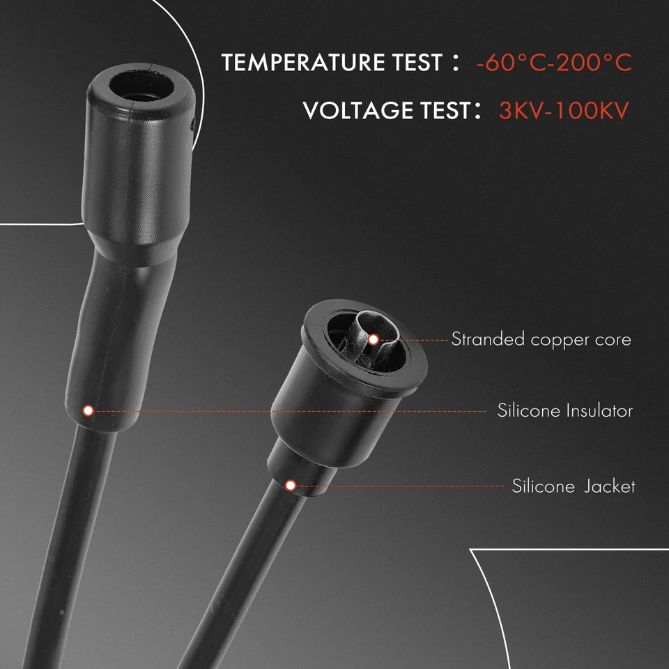 9x Spark Plug Wire Set for Jeep CJ5 Wagoneer J-2500 1972-1973 AMC Matador Rebel - Image 4 of 4