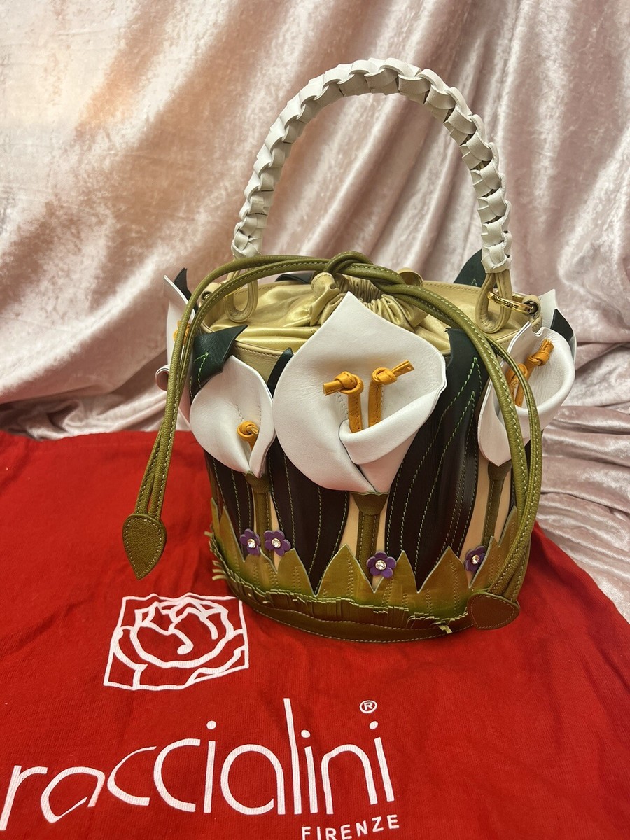 Handbag Flower Basket Women Braccialini Limited Edition Leather