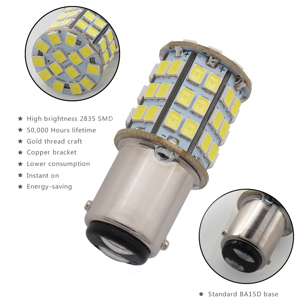 1x DC12V BA15D 2835 56 SMD LED For Caravan Car Auto Turn Signal Light Bulb White - Foto 7