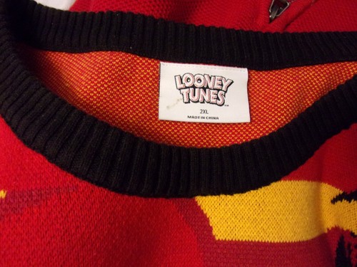 Looney Toons Daffy Duck Pullover, Daffy Boxen mehrfarbig 100% Baumwolle sehr guter Zustand - Bild 4 von 4