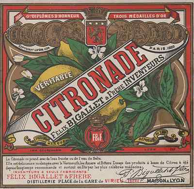 Étiquette-chromo Citronade Félix Bigallet & Frère - Virieu - Fin 1800
