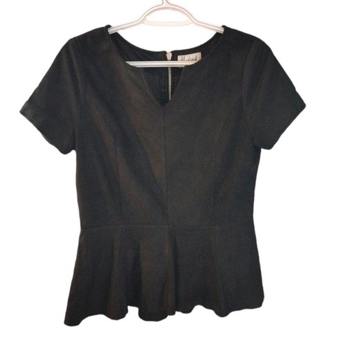 Neiman Marcus Exclusive Black Leather Top Pleated Bottom Size Small
