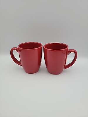 Corelle Coordinates Stoneware - Set Of Two Coffee Cups - Red Mug