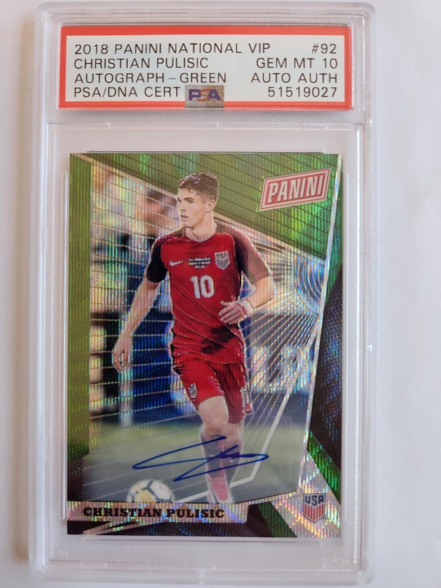 2018 Panini National VIP Soccer Christian Pulisic Auto Green #3/5