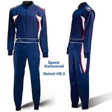 Speed Kartoverall Kart Overall - blau rot weiß - Größe 140 - 4XL - Kartanzug